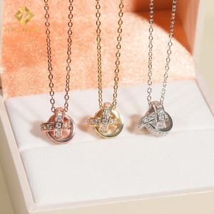 Collier en argent sterling 925 de nouvelle conception, moissanite, testeur de diamant, breloques, bijoux pour femmes - Product Image 1