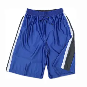 Wholesale Custom Logo Blue Side Stitching Black And White Stripes Stripe Shorts Custom Colorblock Shorts