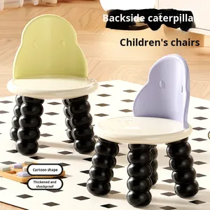 เก้าอี้เด็กทรงหนอนการ์ตูนย้อนยุค ทำจากพลาสติก ใช้ในบ้าน มีพนักพิง เหมาะสำหรับเด็กอนุบาล น่ารัก ใช้เปลี่ยนรองเท้า ใช้ในห้องน้ำ เก้าอี้เตี้ย - Product Image 2
