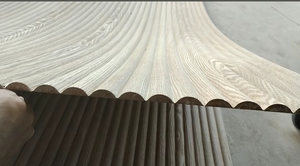 Panneau MDF flexible et pliable au design moderne placage d'écorce de noyer noir chêne blanc panneau de pliage à peindre - Product Image 5