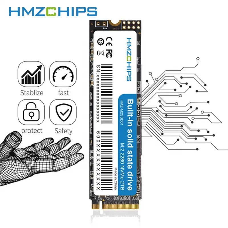 HMZCHIPS Custom nvme m.2 256GB ssd 2280 disco rigido pcie ssd Drive interno SSD 128GB 512GB 1TB 2TB disco a stato solido Hard Disk
