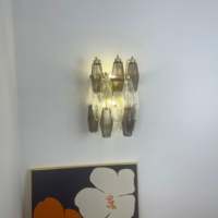 Lustre italien contemporain de Murano en verre fumé clair Applique murale de chevet Mini appliques murales