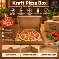 Boîte à pizza en carton ondulé épaisse et robuste avec logo personnalisé, boîte à emporter jetable, emballage alimentaire recyclable