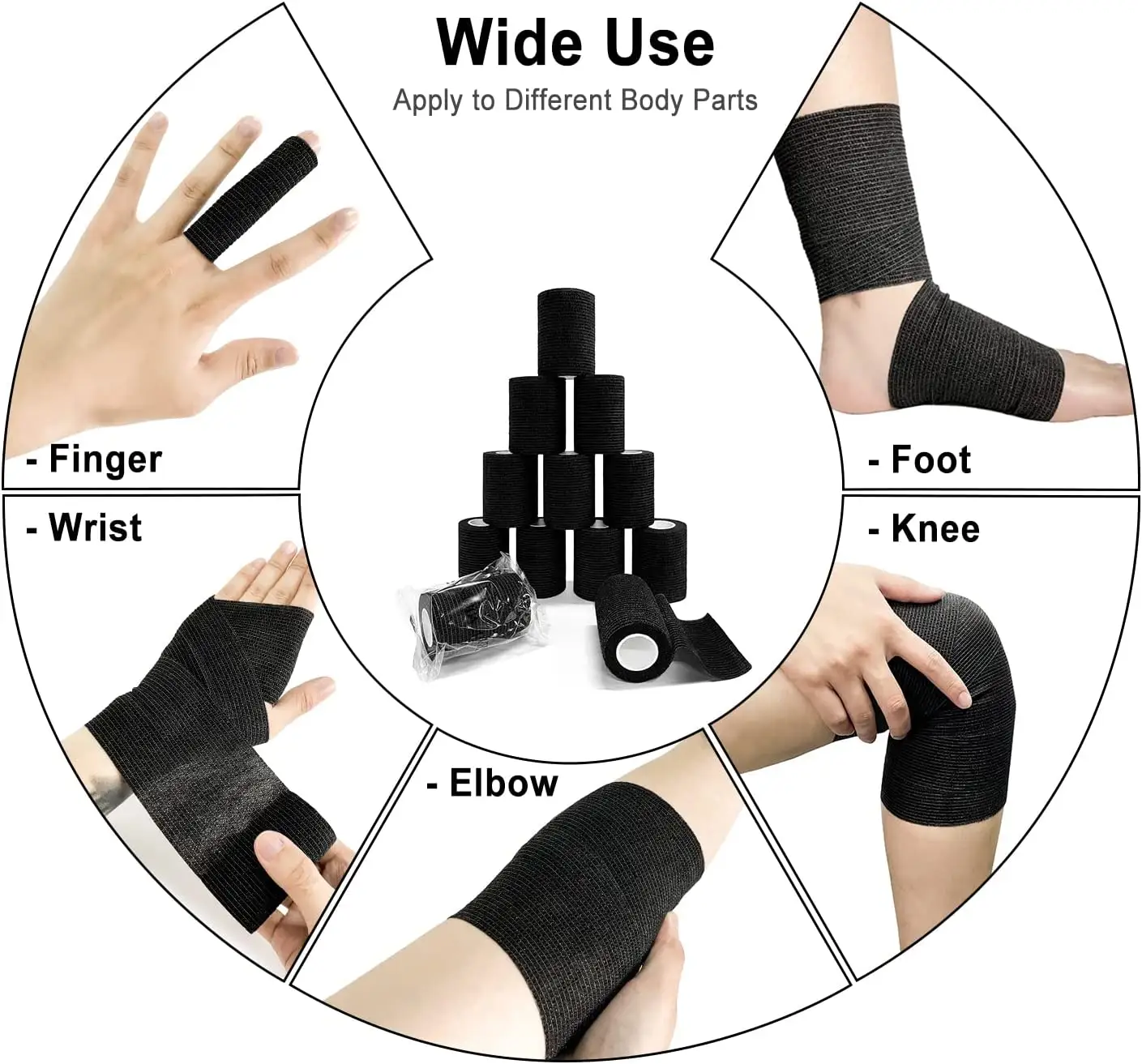 Sport Tape Waterproof Self Adhesive Elastic Bandage Non Woven Cohesive Bandage