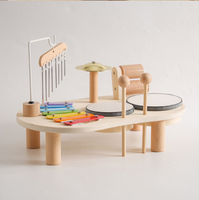 Montessori Wooden Musical Baby Sensory Play Toy Early Educational Intelligence Development Musical Drum Toy Set