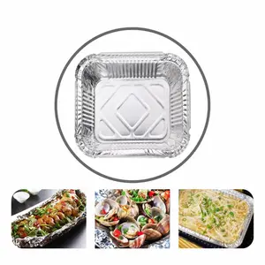Plateau Conteneur bac feuille en Aluminium de petite taille pour l'emballage des aliments moules à tarte rectangulaire