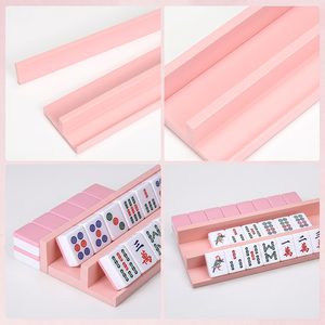Pink Plastic Mahjong Rack with Magnetic Attachment Smooth Pusher Durable Classic Game Accessory - Product Image 2
