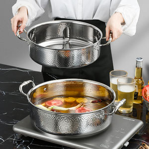 Olla Caliente <span class=keywords><strong>de</strong></span> Lujo <span class=keywords><strong>de</strong></span> Gran Capacidad con Diseño Minimalista Ecológico, <span class=keywords><strong>Acero</strong></span> Inoxidable 304, Tapa <span class=keywords><strong>de</strong></span> Vidrio, Asa, Olla para Sopa <span class=keywords><strong>de</strong></span> Metal Minimalista - Product Image 5