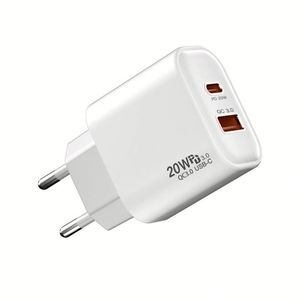 High Quality PD 20W 2 Port Power Charger Super Fast Wall Adapter <b>USB</b> A+<b>C</b> Travel Charger for Phone EU US UK <b>Plug</b> - Product Image 6