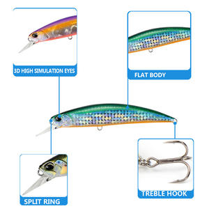 Juego de Señuelos de Pesca con ojos de simulación 3D, juego de señuelos de pececillo <span class=keywords><strong>baratos</strong></span>, Señuelos de Pesca Minnow, 14 colores - Product Image 3
