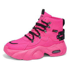 Chaussures montantes pour hommes grande taille à semelle <span class=keywords><strong>souple</strong></span> et épaisse avec coussin d'air ; Bottes tendance rehaussantes ; À lacets - Product Image 5