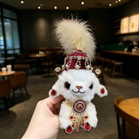 Porte-clés et breloque de sac en peluche mouton moelleux avec strass, cadeau souvenir personnalisé pour ornement de voiture, vente en gros disponible