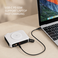 OEM Maßgefertigtes 15000mAh Magnetisches Kabelloses Reiseladegerät PD 65W Schnellladung Powerbank AC Wandladegerät Adapter für Laptop