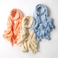 אופנה אביב קיץ כותנה פשתן מוצק צבע חיג 'אב צעיף לנשים