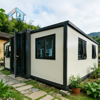 Maison conteneur préfabriquée de 20 pieds en panneaux sandwich d'acier extensible, 2 chambres, petite maison avec cuisine et salle de bain, design moderne et respirant
