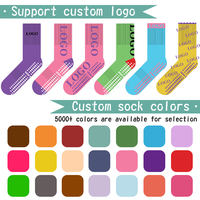 Chaussettes de yoga et de Pilates à cinq doigts, antidérapantes, absorbantes et respirantes, avec poignée, conçues sur mesure et colorées