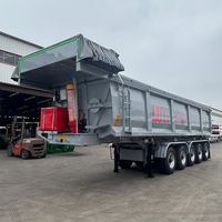 Semi-remorque benne arrière 40T avec bâche électrique et châssis en acier pour le transport de marchandises en vrac dans le secteur minier et de la construction