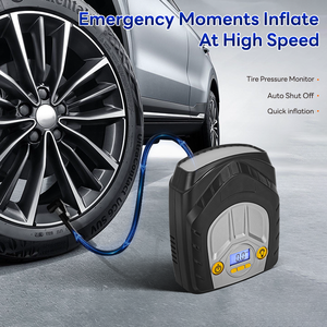 Compacte 12V Dc 120W Digitale Bandeninflator Luchtcompressor-Draagbare Digitale Meter 3 Led-Lampjes 100psi & Duurzaam Zwart Abs Shell - Product Image 2