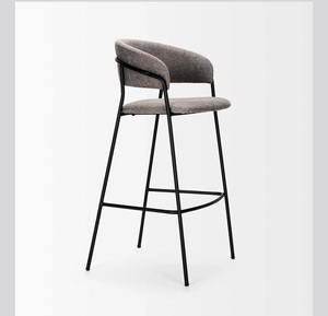 Silla de <span class=keywords><strong>Bar</strong></span> de Estilo Nórdico de Lujo Ligero, Taburete de <span class=keywords><strong>Bar</strong></span> Simple de Estilo Moderno, Taburete Alto con Respaldo para Cafetería, <span class=keywords><strong>Restaurante</strong></span> y Ocio - Product Image 2