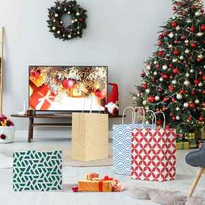 Juego de Bolsas de Papel de Colores Surtidos, Bolsas de Regalo Gruesas con Asas para Navidad, Festivales, Cumpleaños, Fiestas, Bodas y Eventos Diarios - Product Image 4