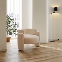 Fauteuil d'appoint moderne Yicheng en crème, fauteuil simple minimaliste pour salon, salon de beauté, zone de réception