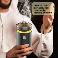 Brûleur d'encens électronique rechargeable, portable, compatible avec les voitures, brûleur de Bakhoor, brûleur de Bukhoor plaqué or, diffuseur d'arômes