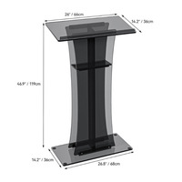Pupitre en acrylique transparent avec poignée pour églises, mariages et conférences - Design élégant et transparent, plateforme légère mais robuste
