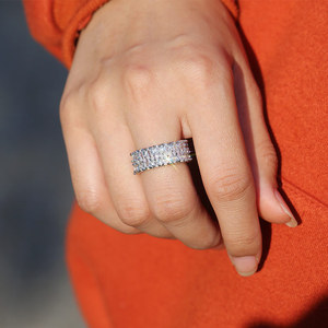 Anello a Doppia Fila a Forma di Goccia, Elegante Anello da Dito per Donne - Product Image 2
