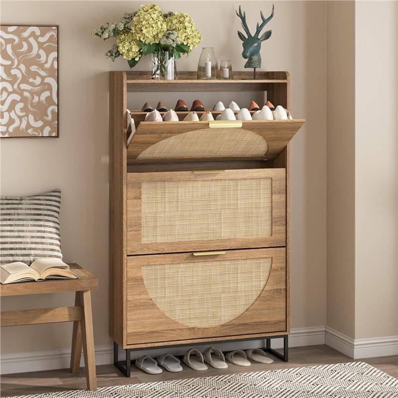 Rattan Shoe Storage Stylish Space-Saving Solutions - Main Image