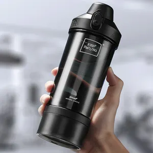 Nuovo Design UZSPACE con fondo rotondo personalizzato Trending nero Fitness Gym BPA Free proteine Shaker tazze bottiglia con palla Mixer