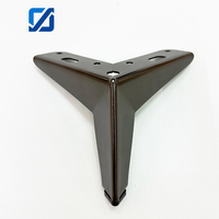 Patas Semicirculares de Hierro de Tres Puntas para Muebles, Modelo con Borde Curvo, Patas para Sofá Grises de 1.5 mm de Grosor, Patas de Soporte para Gabinetes y Camas