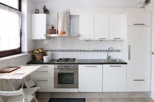 Mobili da <span class=keywords><strong>Cucina</strong></span> Moderni Eco-Friendly con Piano in Marmo, in MDF Smontabile, Verniciatura Blu Lucida per Appartamenti e Hotel - Product Image 6