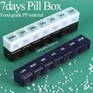 กล่องจัดยาแบบรายสัปดาห์ SUNSHING ปลอดสาร BPA ช่องใหญ่ 7 ช่อง กล่องเก็บยาประจำวัน กล่องเก็บยาสำหรับเดินทาง - Product Image 1