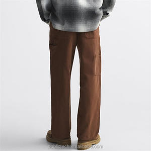 OEM Custom 100% Cotton Twill 360g Casual Spring Men's Straight <b>Pants</b> with Embroidered logo - Product Image 3