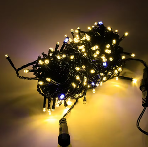 10m Vòng hoa 100 Led dây màu đen không thấm nước Cổ tích Ánh sáng đèn <span class=keywords><strong>flash</strong></span> bóng đèn IP65 PVC giáng sinh vườn LED <span class=keywords><strong>String</strong></span> Lights cho kỳ nghỉ - Product Image 2