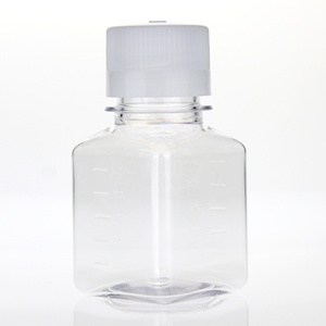 정사각형 투명 PET 플라스틱 미디어 병 50ml-1000ml 크기 세포 배양 혈청 시약 플라스크 실험실 병 - Product Image 2
