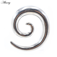 Alisouy 1PC 1.6-10mm Acier inoxydable Spirale Escargot Oreille Coniques Jauges Stretching Plugs Tunnel Expanders Body Piercing Jewelry