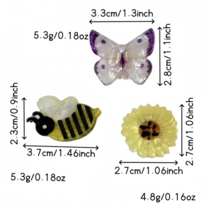 Mini pinces à <span class=keywords><strong>cheveux</strong></span> en acrylique de haute qualité pour femmes et filles, motifs tournesol, abeille, papillon, pour queue de cheval, <span class=keywords><strong>frange</strong></span> et coiffure quotidienne tendance - Product Image 6