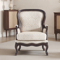 Fauteuil américain de style rétro de haute qualité Beau fauteuil de canapé en tissu rembourré pour hôtel appartement avec salon