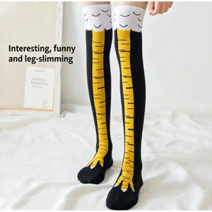 Novelty Chicken Leg Long <b>Socks</b>, Thin Breathable Chicken Claw Stockings, Slimming High Tube <b>Socks</b> For Women, Casual Sports - Product Image 4