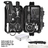Kit de survie en plein air 24 en 1, ensemble d'outils d'urgence, étanche, pour le camping, la randonnée, trousse de premiers soins