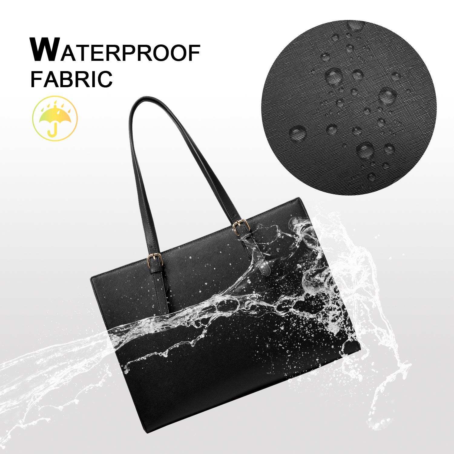 LOVEVOOK Laptoptasche Damen 15,6 Zoll - Business Tasche Wasserdicht | Mit 17 Fächern | Nylon Schwarz