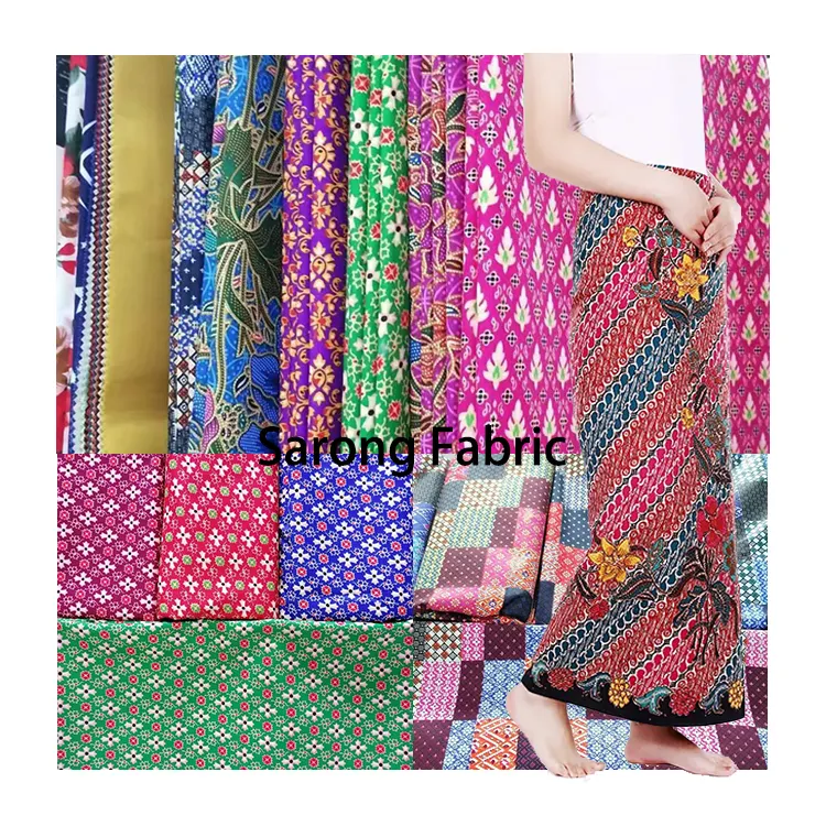 Preiswerter weicher mikrofaser-polyester-blumendruck thailändische seide bedruckter indonesischer sarong-sipploer-stoff