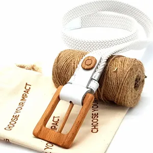 Cinturón de madera y algodón trenzado de lujo para mujer Yellowstone Brave 314 - Product Image 1