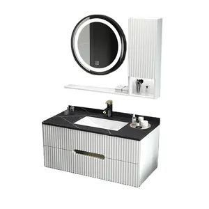 Hotel Mini Apartment Cabinets Furniture Modern Wall White Shaker 33 Inch Sinkbase Bathroom Vanity with Countertop