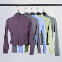 Veste de yoga pour femme de qualité supérieure, personnalisable avec logo, extensible dans les quatre sens, coupe classique, respirante, idéale pour la gym, l'entraînement et la course à pied