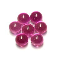 Meilleure vente en vrac synthétique 100 pièces/sac boule de sphère de rubis de pierre précieuse en vrac de couleur rose perle de vapeur Non poreuse