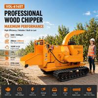 Broyeur de bois mobile sur chenilles tout-terrain pour le traitement de billes de bois de 280 mm VOL-6145T, entretien forestier et recyclage de bois à grande échelle