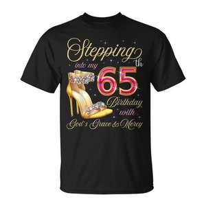 Camiseta para celebrar mi 65.º cumpleaños con la gracia y la misericordia de Dios - Product Image 1