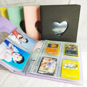 3 halka A5 PU deri fotocard bağlayıcı Kpop fotoğraf toplamak kitap 3/4/6 inç kalp aşk albümü 21x23cm